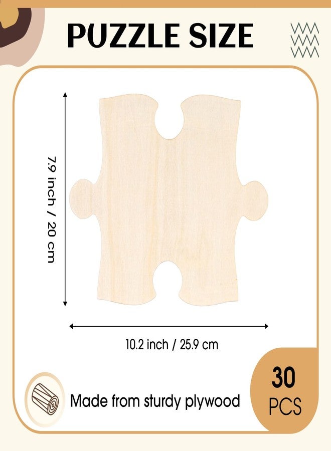 Seenelling 30 Pcs 8x10 Inch Large Blank Wooden Puzzle Pieces for Crafts DIY Make Your Own Puzzle to Draw on Unfinished Large Jigsaw Valentine's Day DIY Arts and Crafts Projects and Gift - Image 3